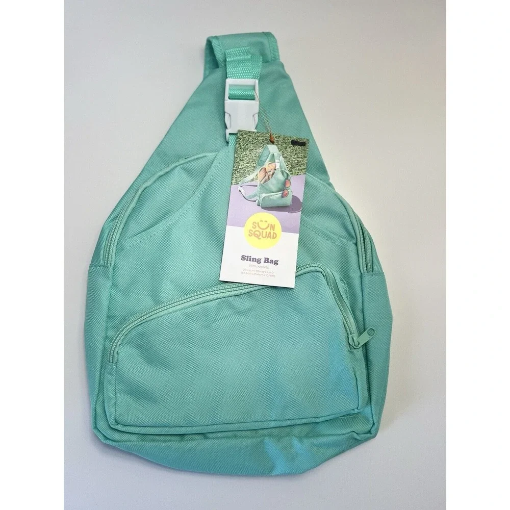Sun Squad‎ Sling Bag with pockets, Teal New